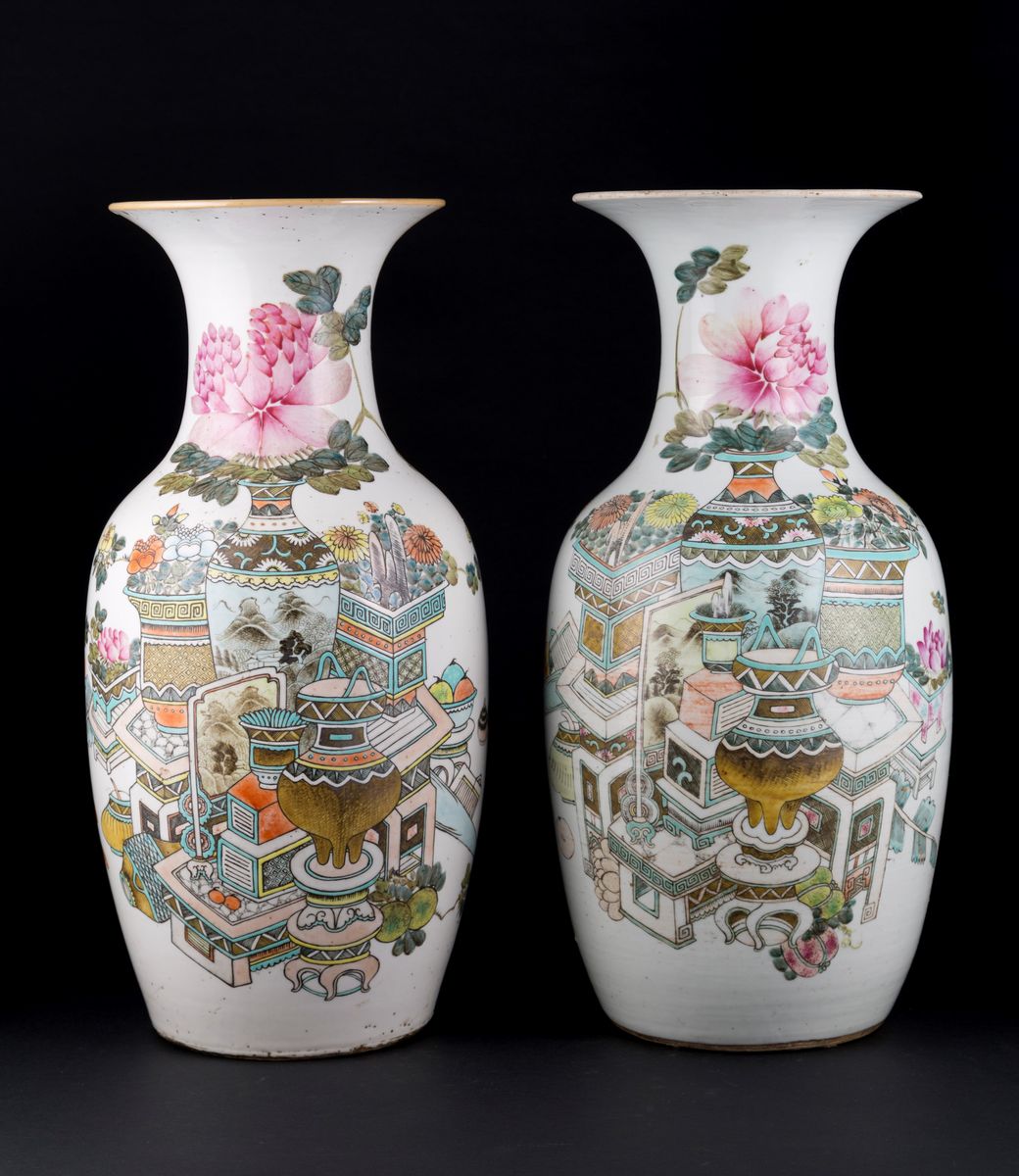 DUE VASI IN PORCELLANA QIANJIANG FIRMATI DA XU PINHENG