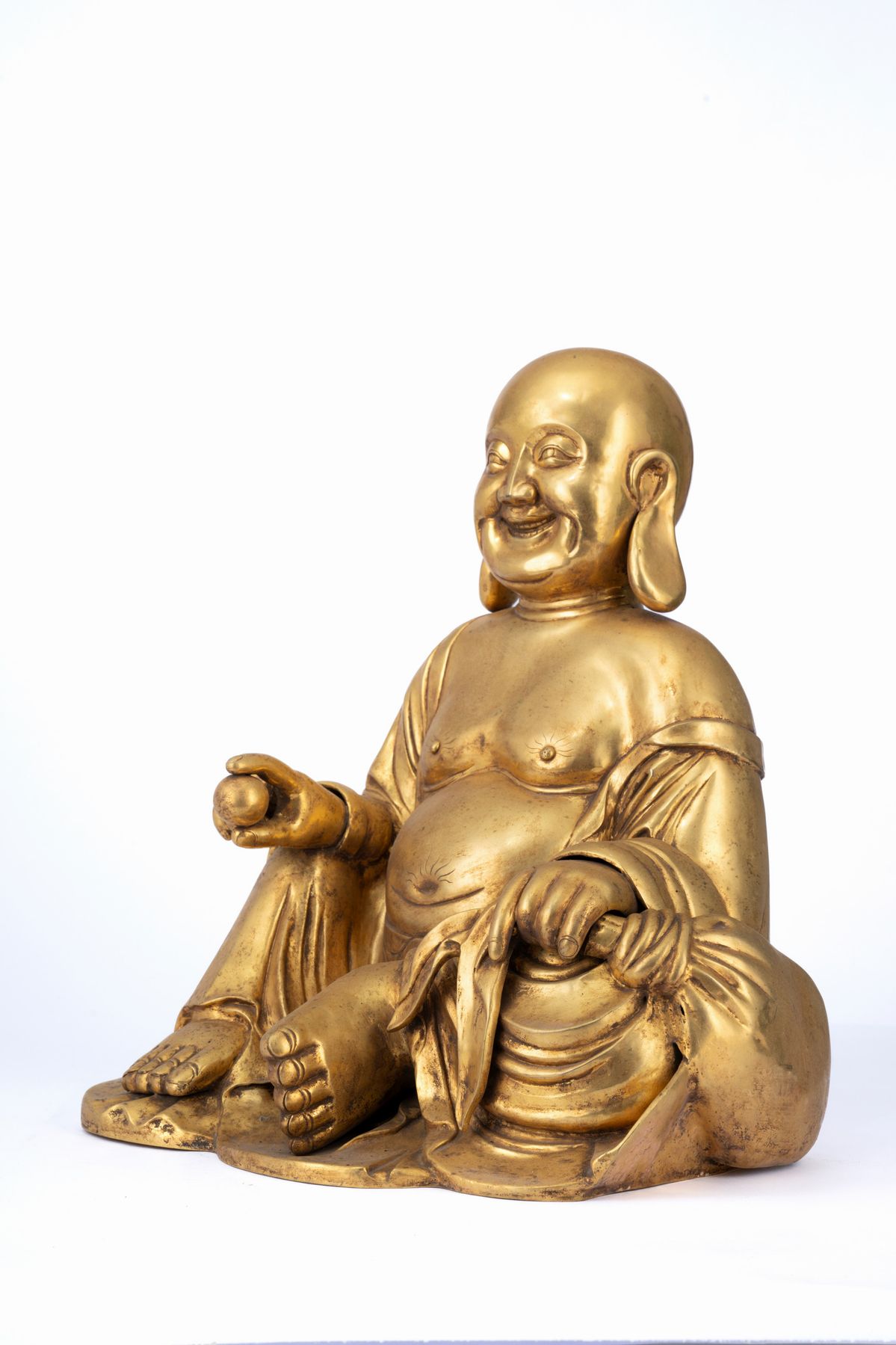 Grande Budda in Argento Dorato
