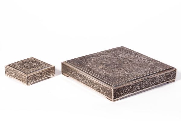 TWO SILVER BOXES