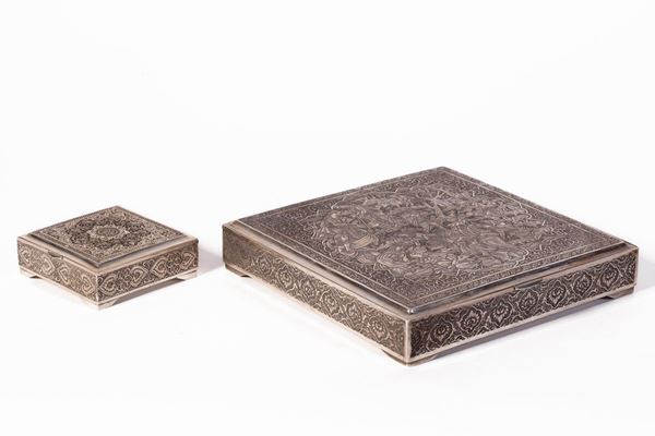 TWO SILVER BOXES