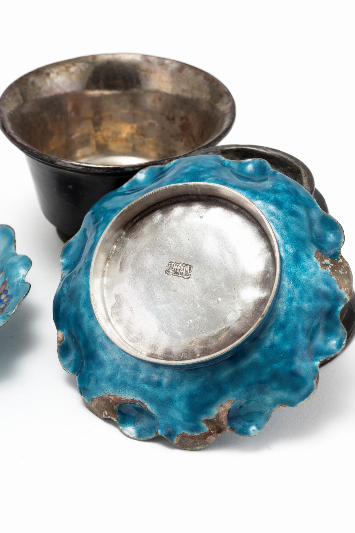 Coppia di Tazzine e Piattini in Argento