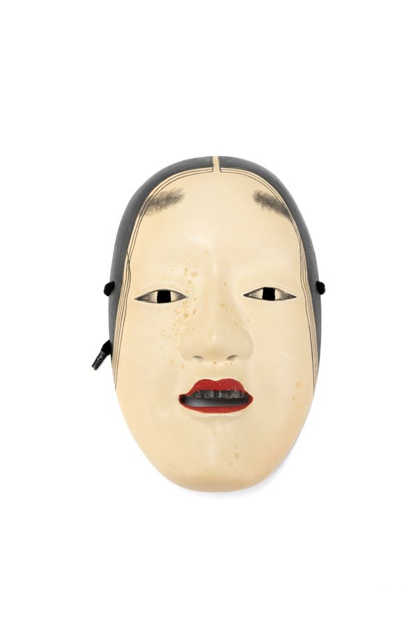 A NOH TEATRE PAINTED WOOD MASK