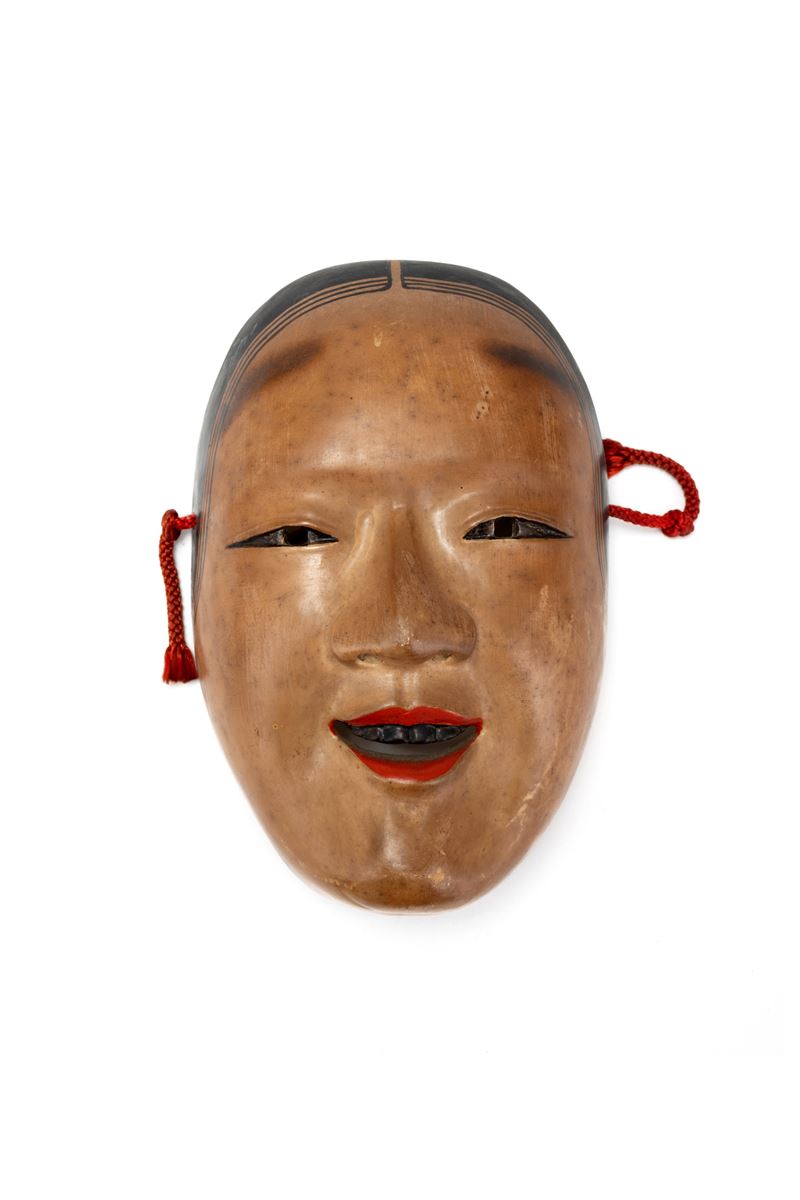 Maschera in Legno Laccato del Teatro Noh