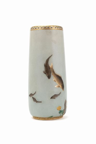 Raro Vaso in Ceramica Satsuma Firmato Kinkozan