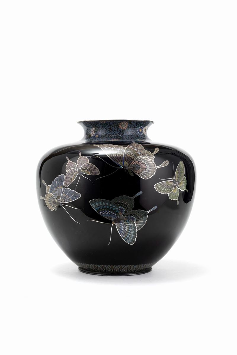 Vaso in Argento e Cloisonné