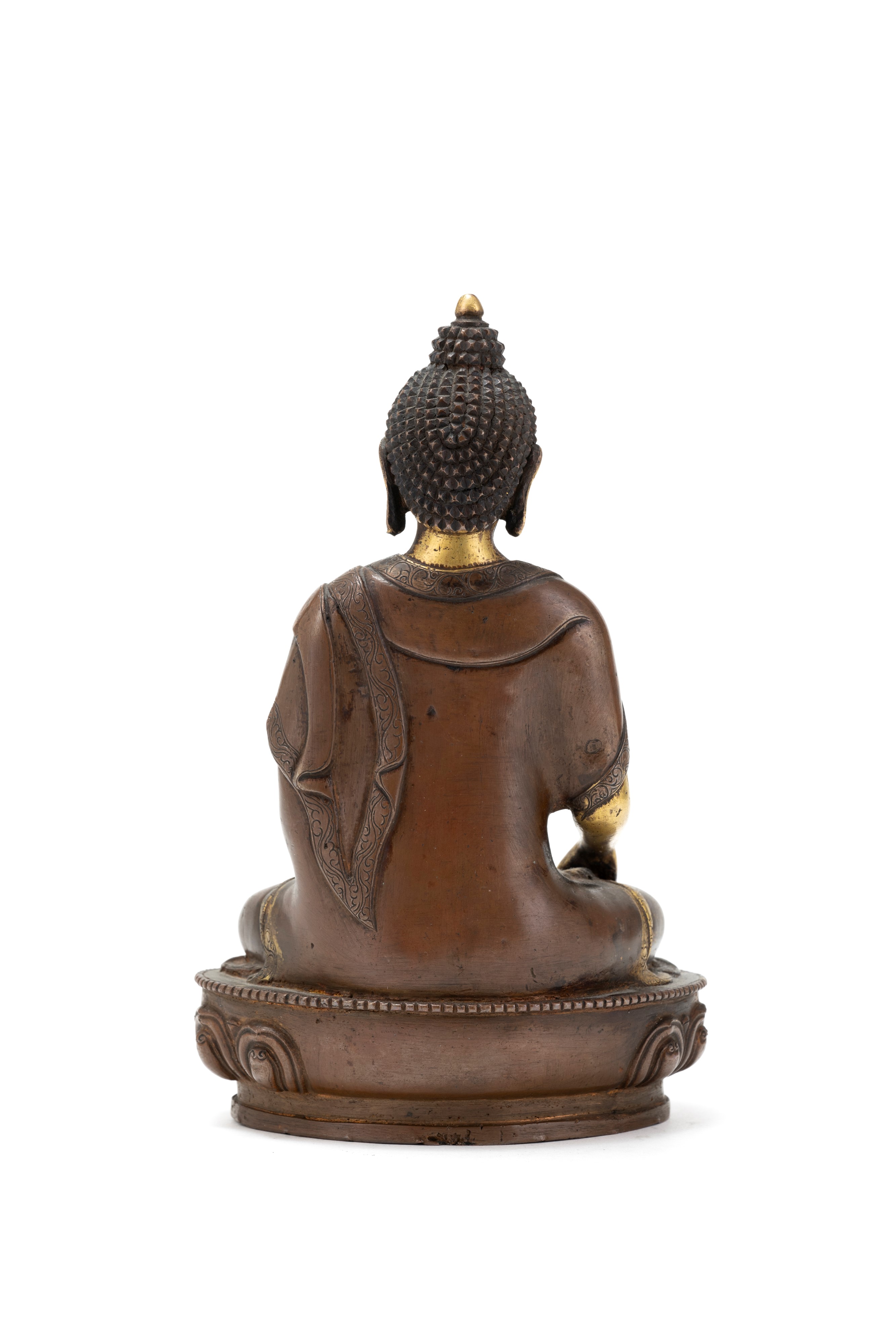FIGURA DI SHAKYAMUNI IN RAME DORATO