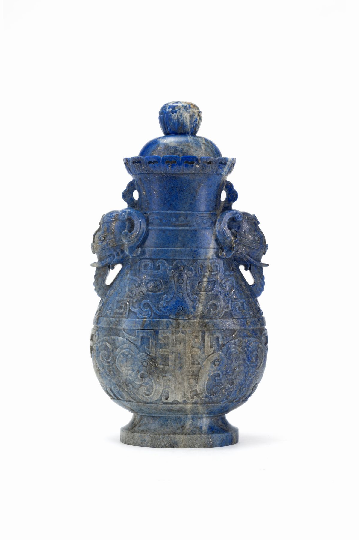 ECCEZIONALE VASO CON COPERCHIO IN LAPISLAZZULI