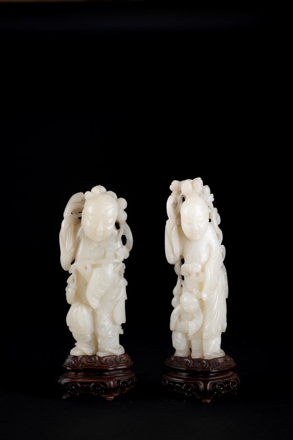 TWO JADE CARVING