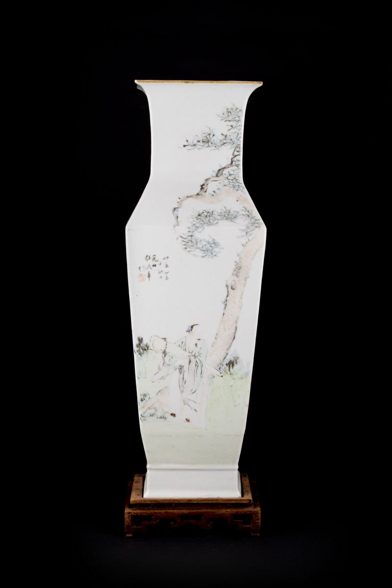 GRANDE E RARO VASO IN PORCELLANA QIANJIANG FIRMATO DA REN HUANZHANG