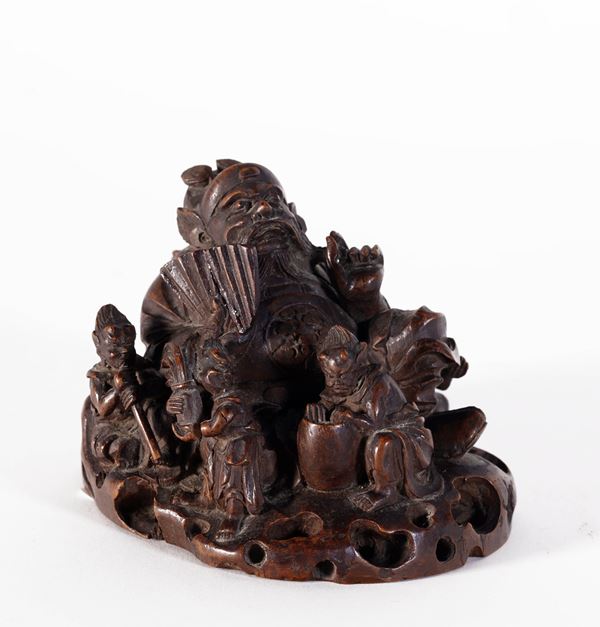 PICCOLO GRUPPO IN BAMBÙ  (Cina, dinastia Qing (1644-1911))  - Asta Fine Asian Art - Marcopolo srl - Marcopolo Asian Art Auction Milano