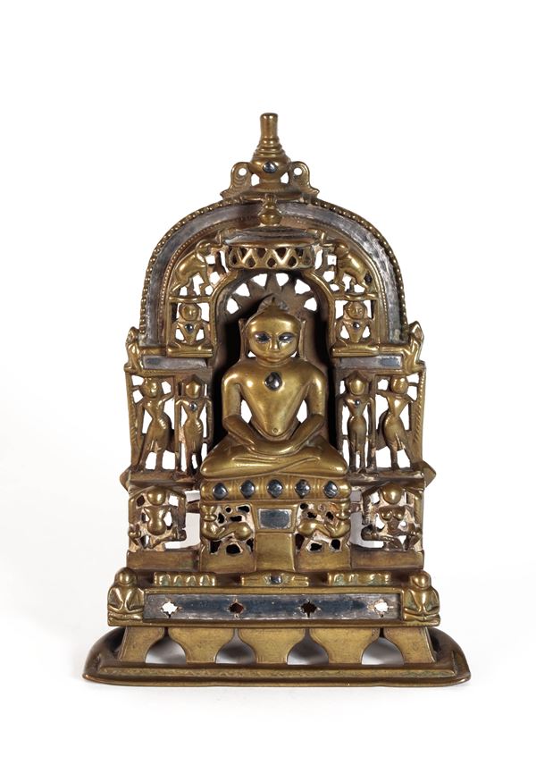 ALTARE JAIN IN BRONZO E ARGENTO  (India, Gujarat, XVI secolo)  - Asta Fine Asian Art - Marcopolo srl - Marcopolo Asian Art Auction Milano