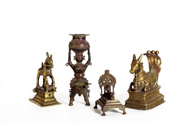 FOUR BRONZE FIGURES  (India, 19th century)  - Auction Fine Asian Art - Marcopolo srl - Marcopolo Asian Art Auction Milano