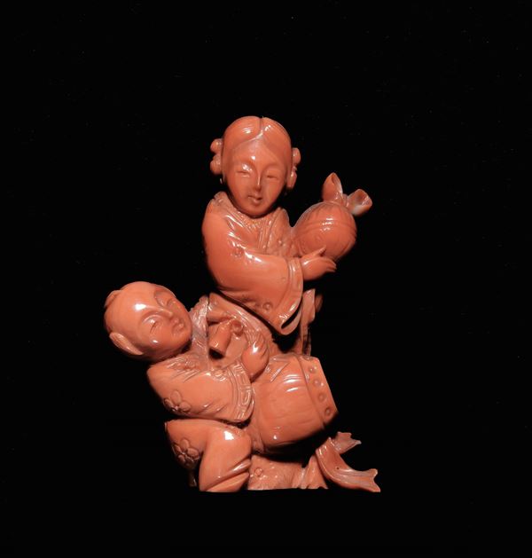 ☼PICCOLA FIGURA IN CORALLO MOMO O CERASUOLO