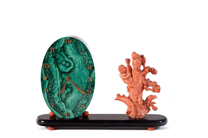 ☼OROLOGIO IN MALACHITE E CORALLO