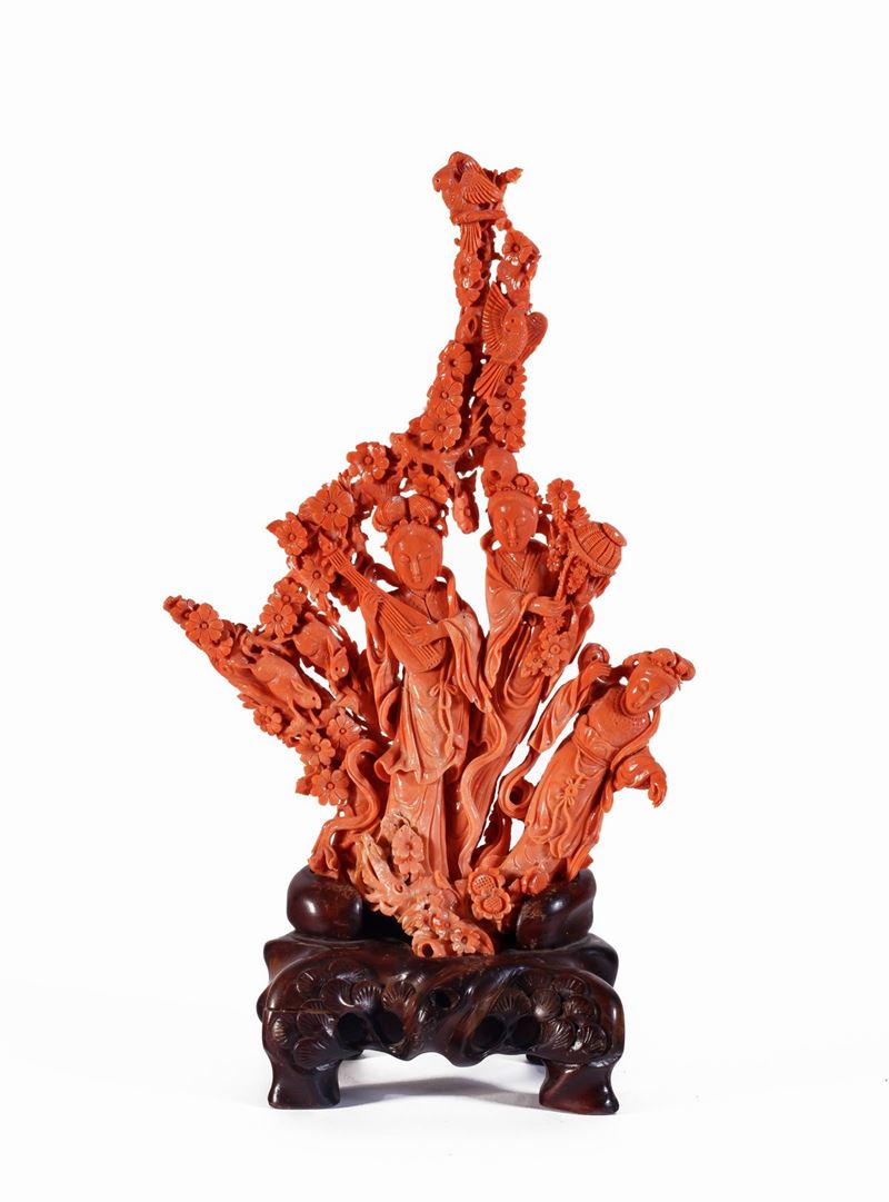 ☼FIGURA IN CORALLO ROSSO MOMO O CERASUOLO