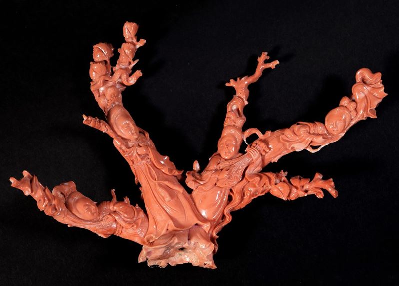 ☼FIGURA IN CORALLO ROSSO MOMO O CERASUOLO