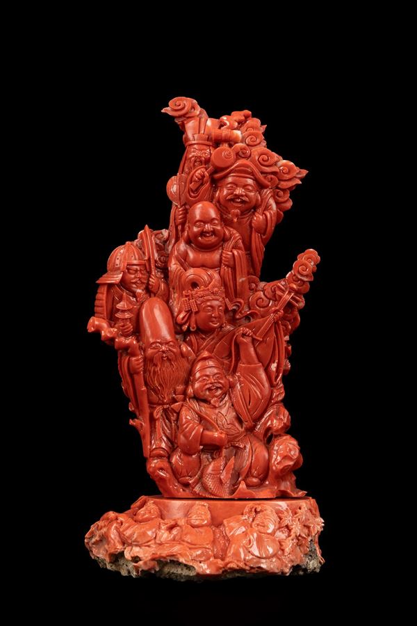 ☼A CARVED RED MOMO CORAL