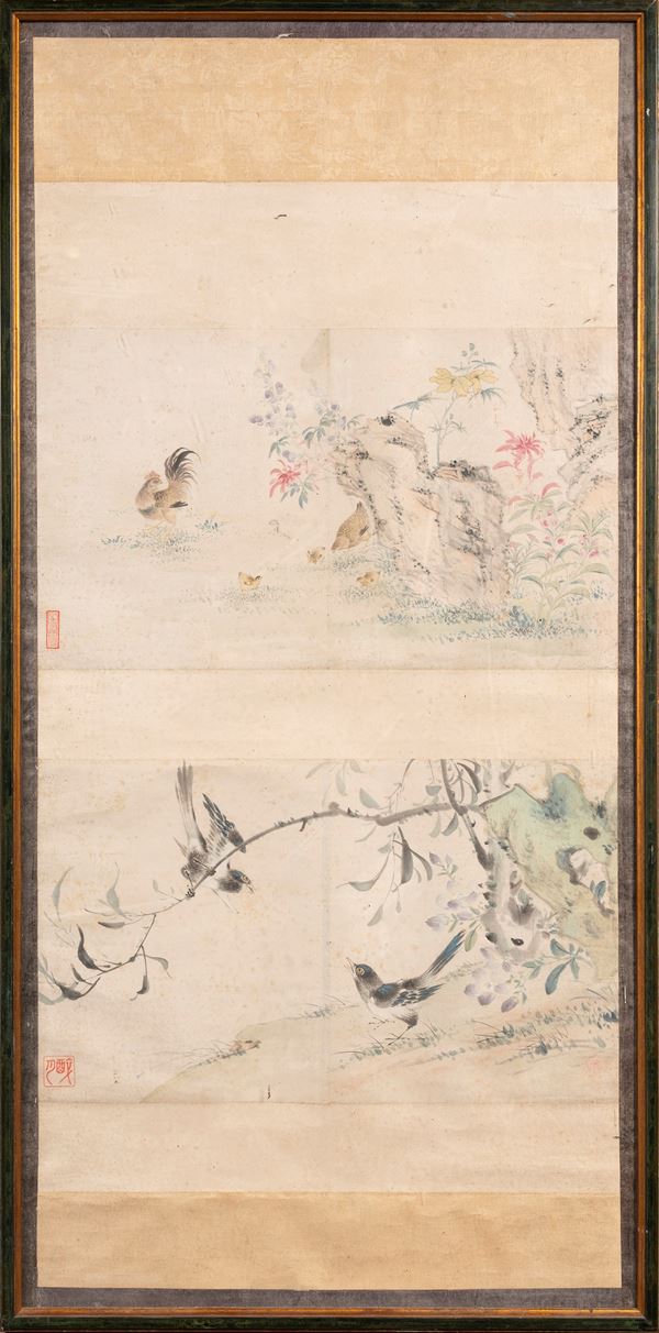 TWO PAINGTINGS ON PAPER 