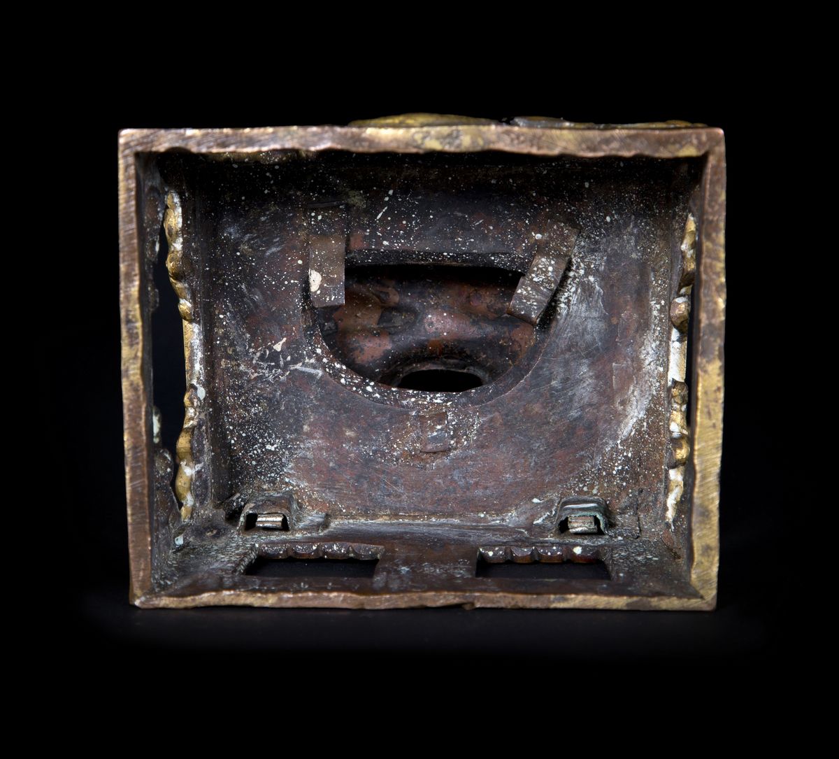 BUDDHA AMITAYUS IN BRONZO DORATO CON FIAMMA