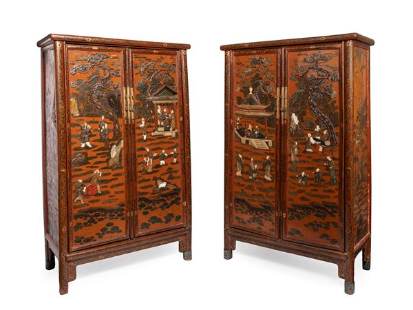 A PAIR OF LACQUER CABINETS