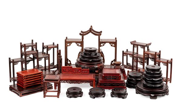 THRITY-SIX WOODSTANDS  (China, 20th century)  - Auction Fine Asian Art, Including the Ullman Collection of Fine Buddhist Bronze Figures - Marcopolo srl - Marcopolo Asian Art Auction Milano