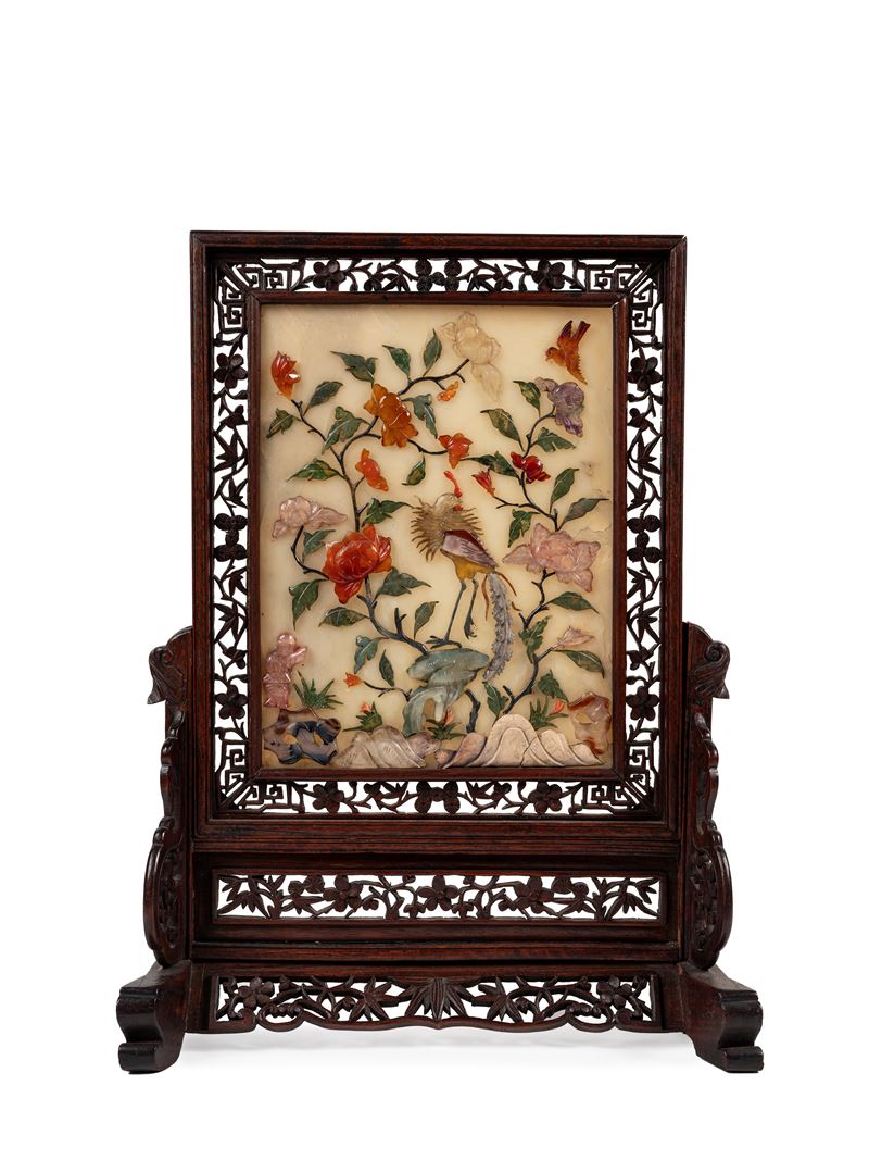 SCREEN IN LEGNO GIADA E PIETRE DURE