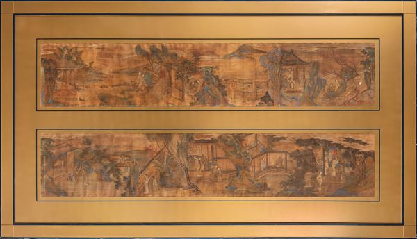 TWO PAINTING ON SILK