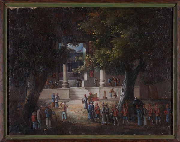 DIPINTO RAFFIGURANTE SCENA DI CORTE