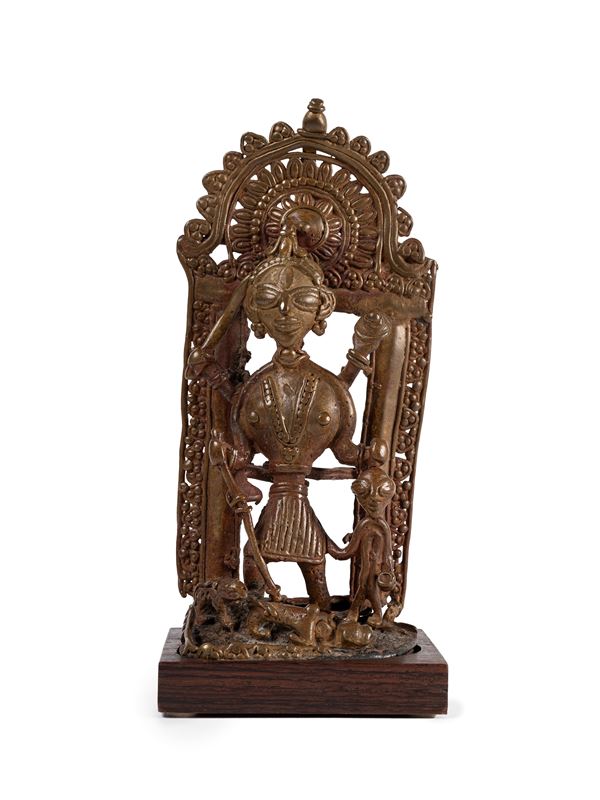 A BRONZE FIGURE OF MAHISHASURAMARDINI