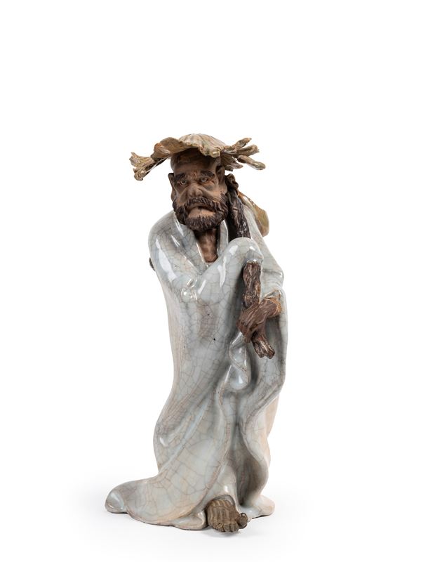 A SHIWAN STATUE OF BODHIDHARMA