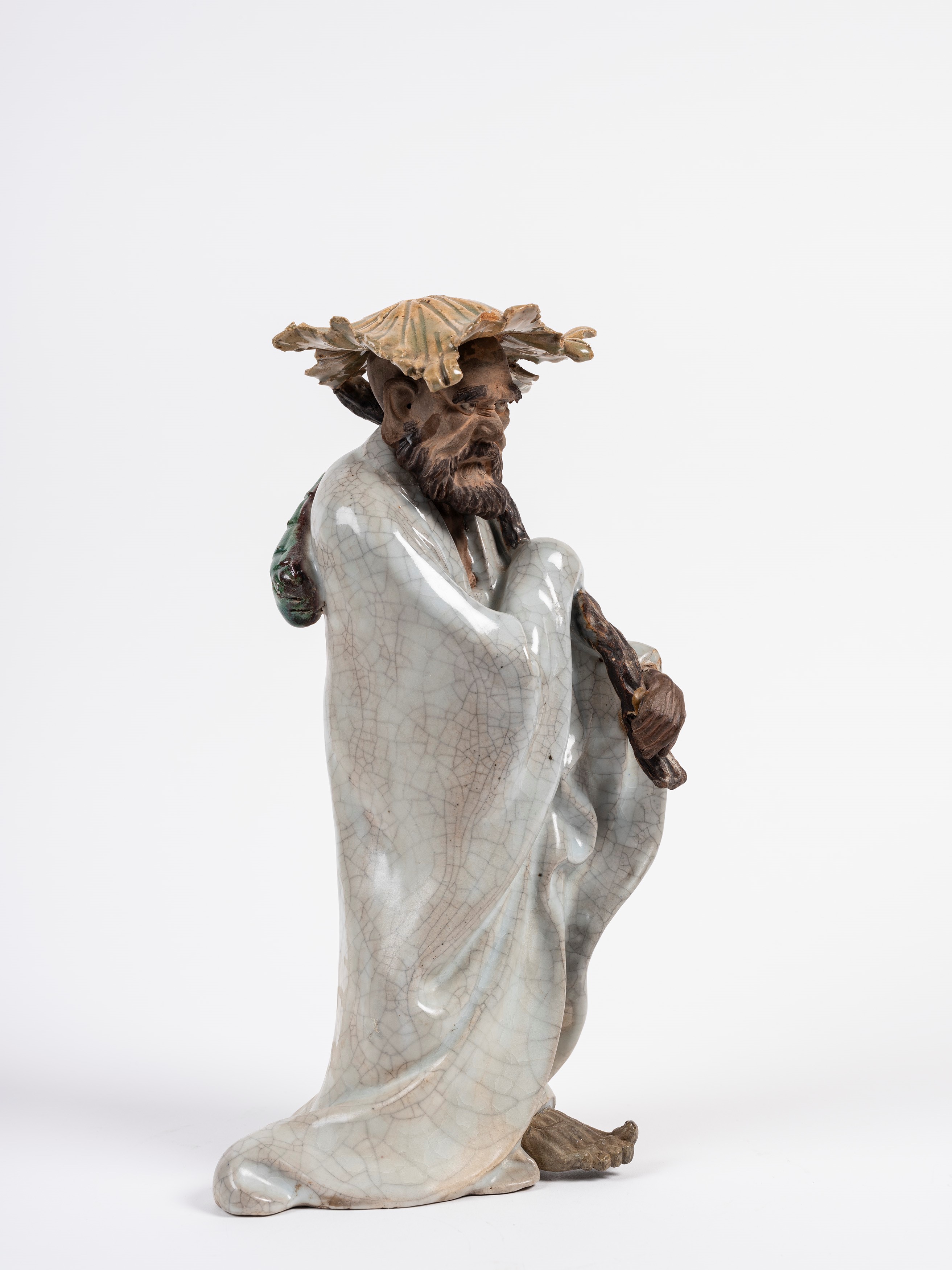 FIGURA DI BODHIDARMA IN CERAMICA SHIWAN