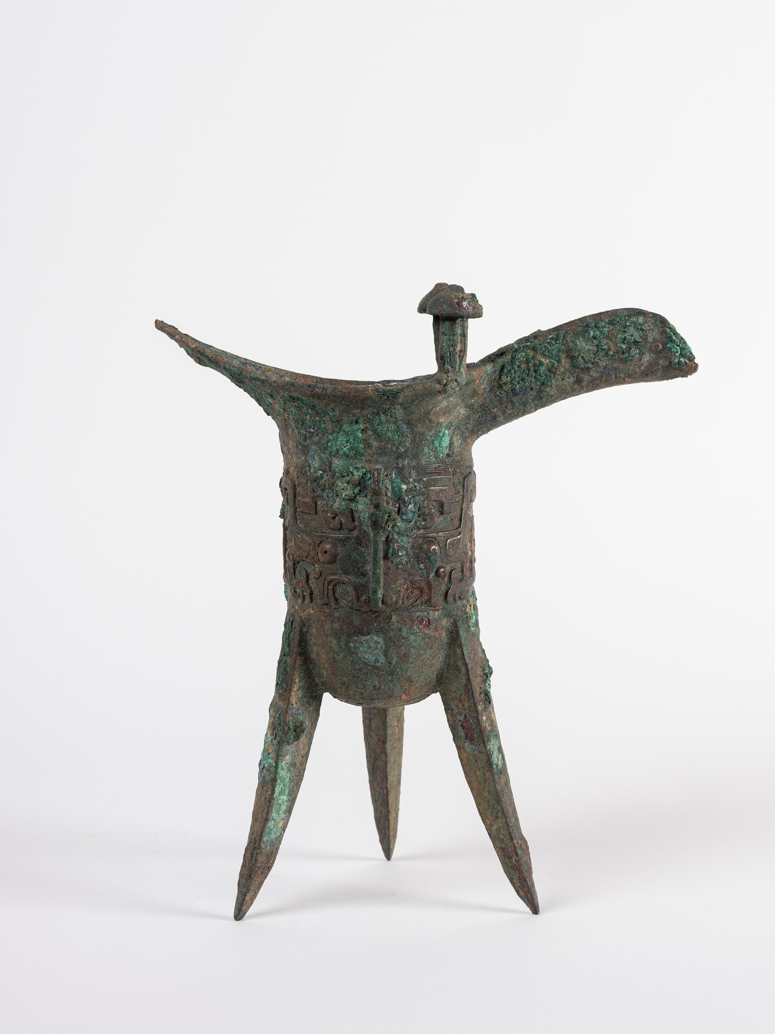 GRANDE VASO TRIPODE RITUALE DA VINO IN BRONZO, JUE