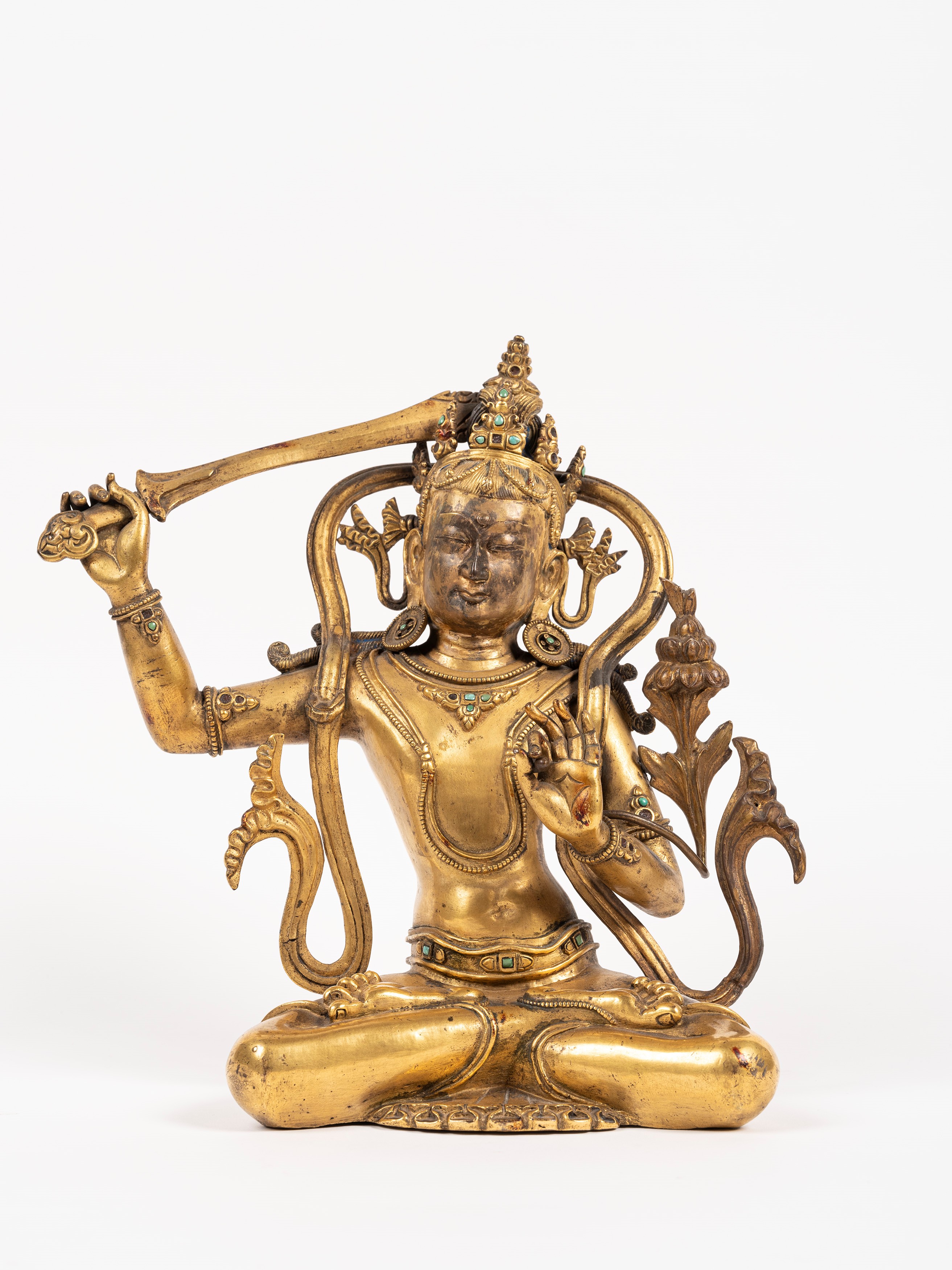 IMPORTANTE E GRANDE FIGURA IN BRONZO DORATO