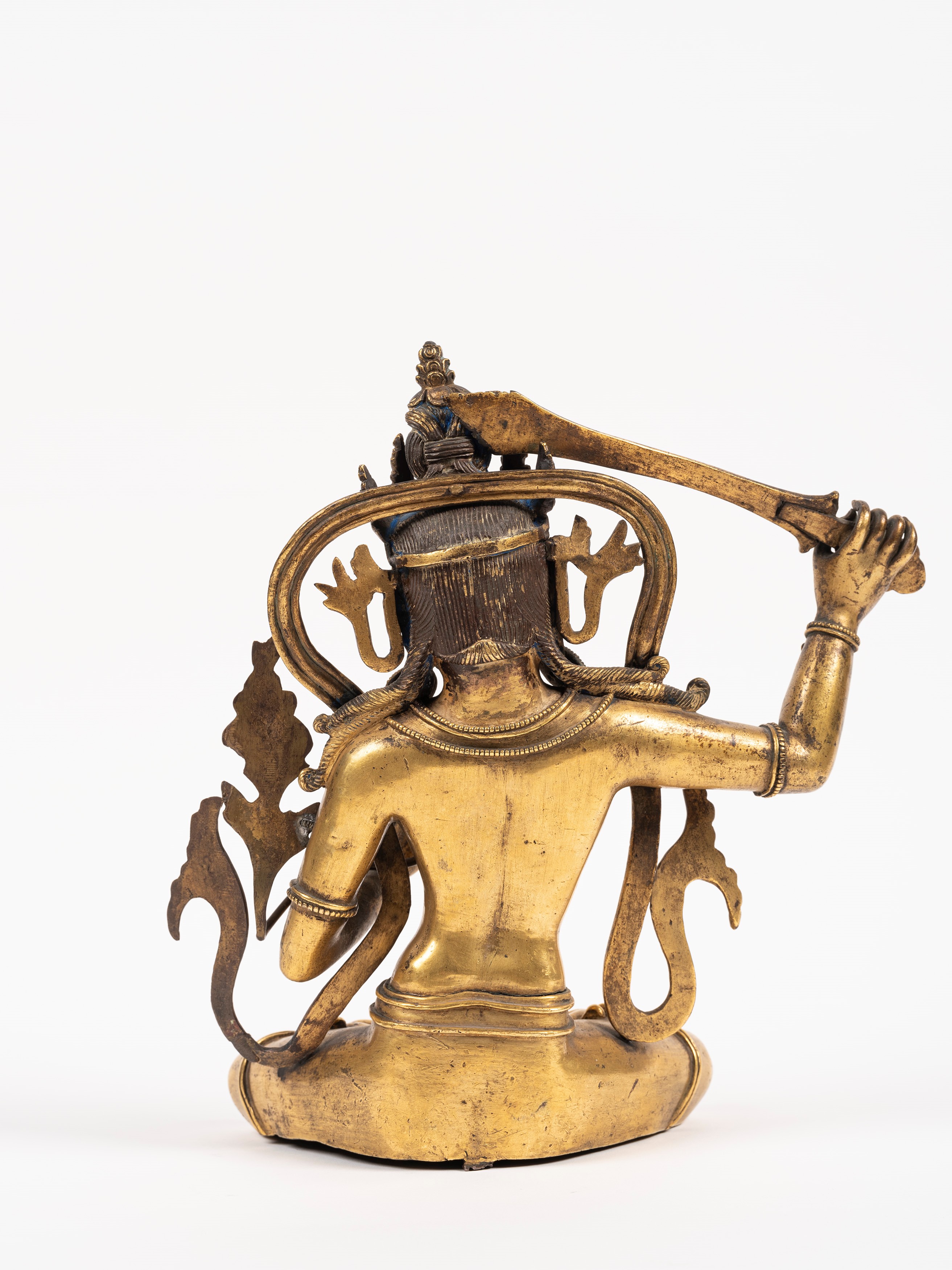 IMPORTANTE E GRANDE FIGURA IN BRONZO DORATO