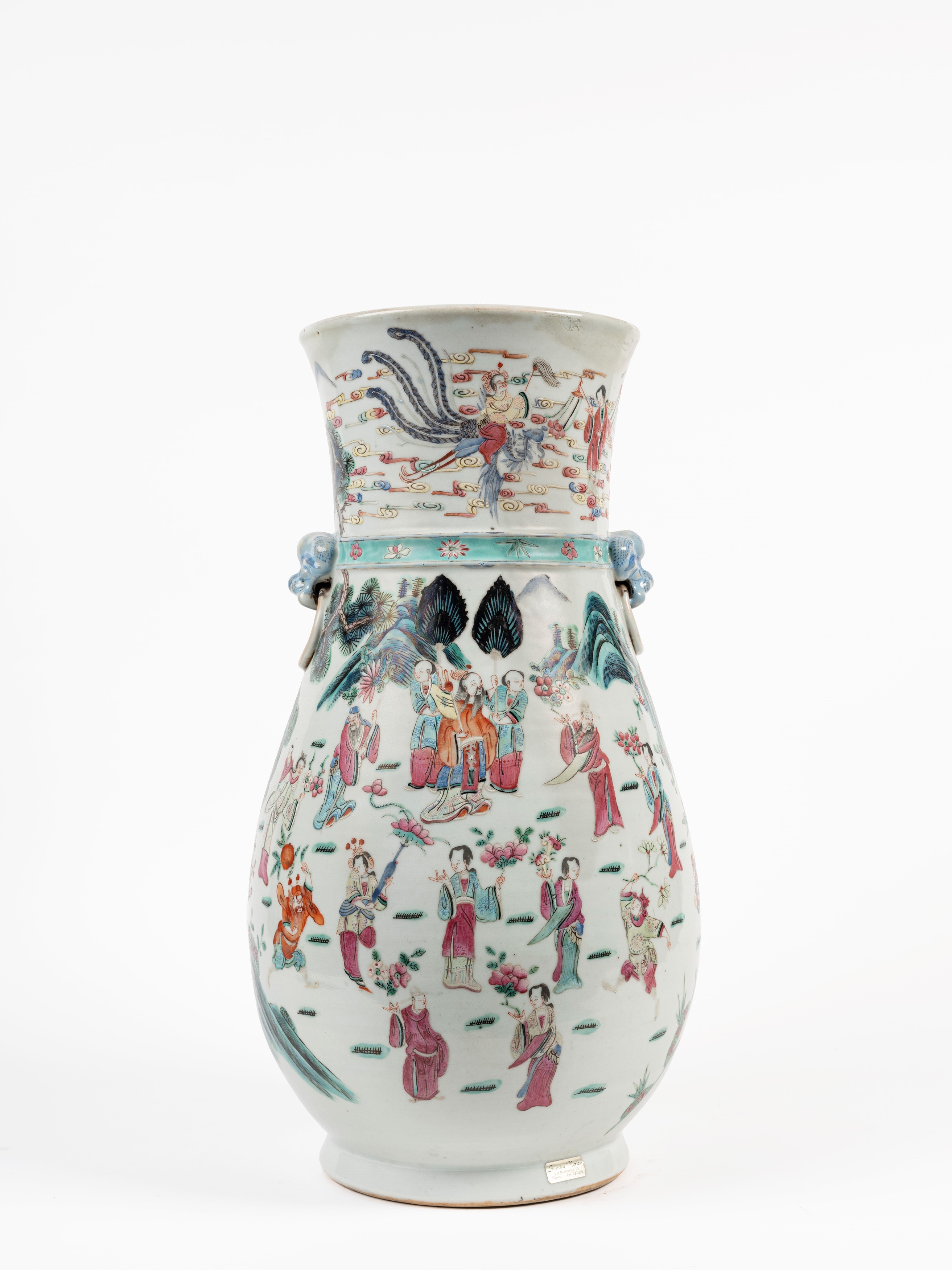 GRANDE VASO IN PORCELLANA FAMIGLIA ROSA