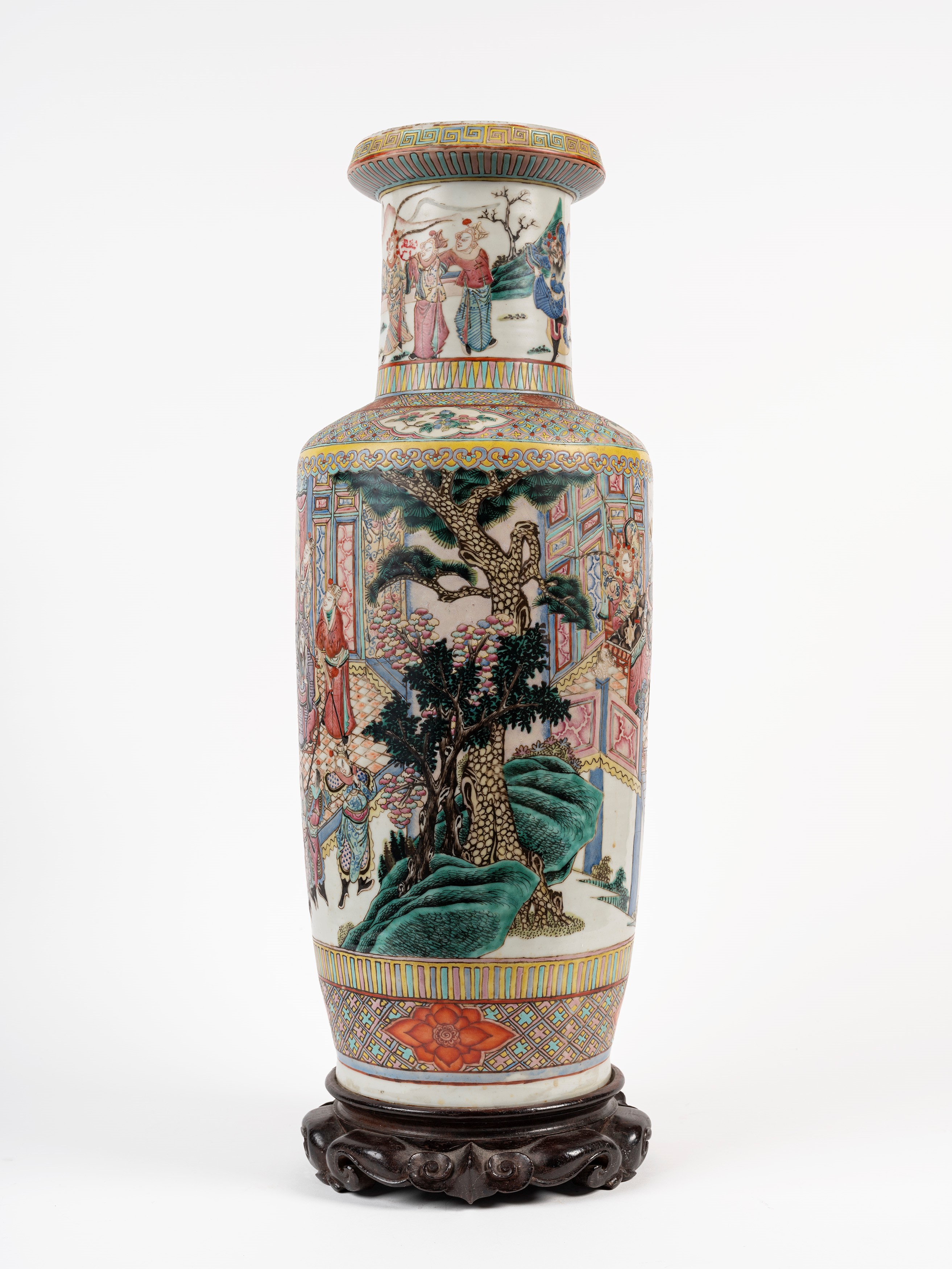 VASO ROULEAU IN PORCELLANA FAMIGLIA ROSA