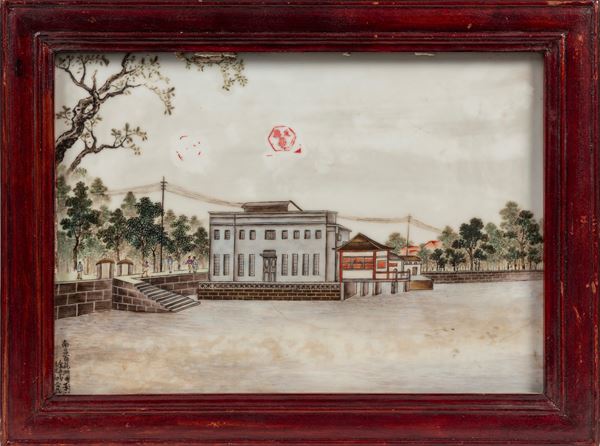 A FAMILLE ROSE PLAQUE