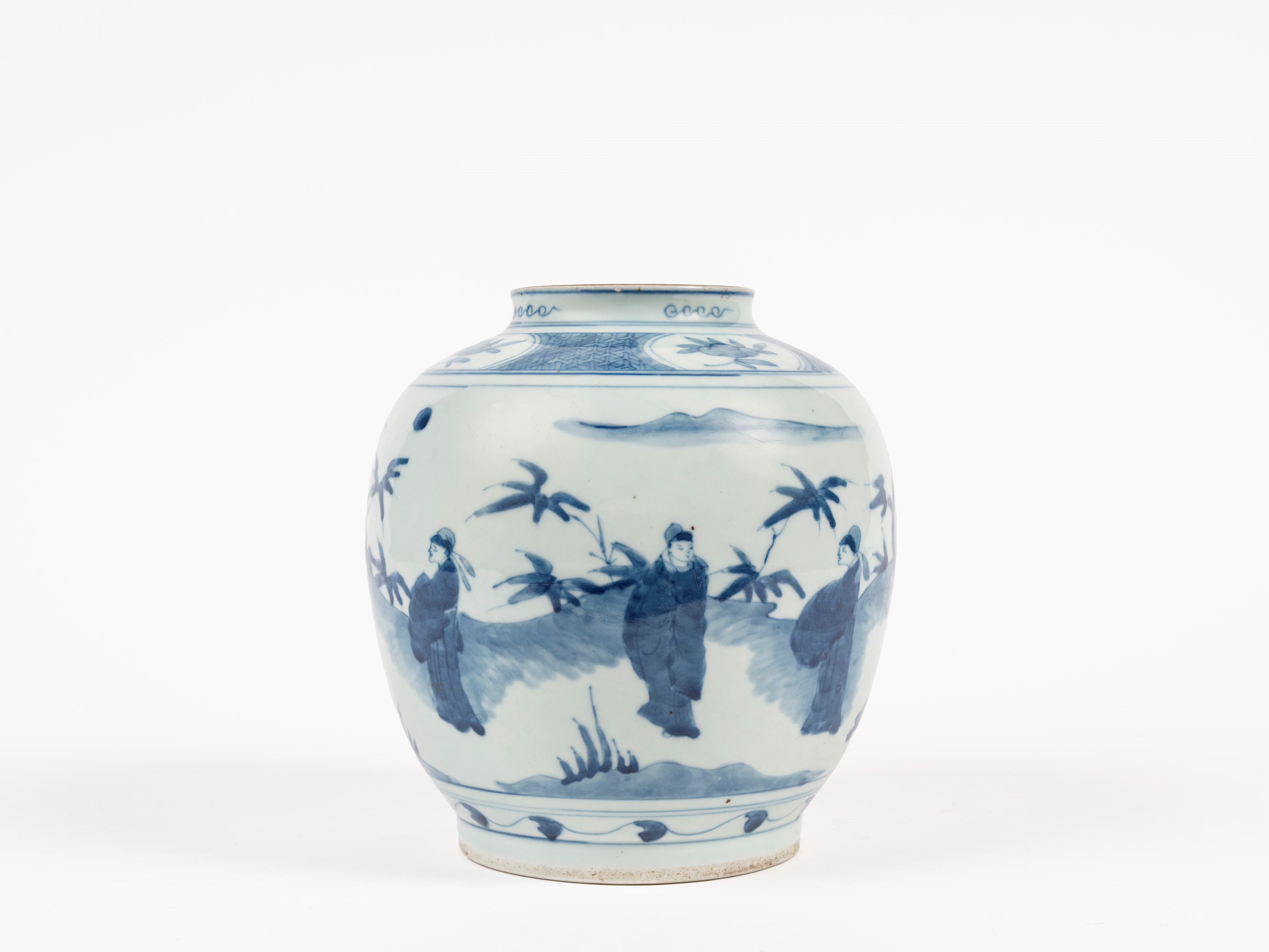 VASO IN PORCELLANA BIANCO E BLU