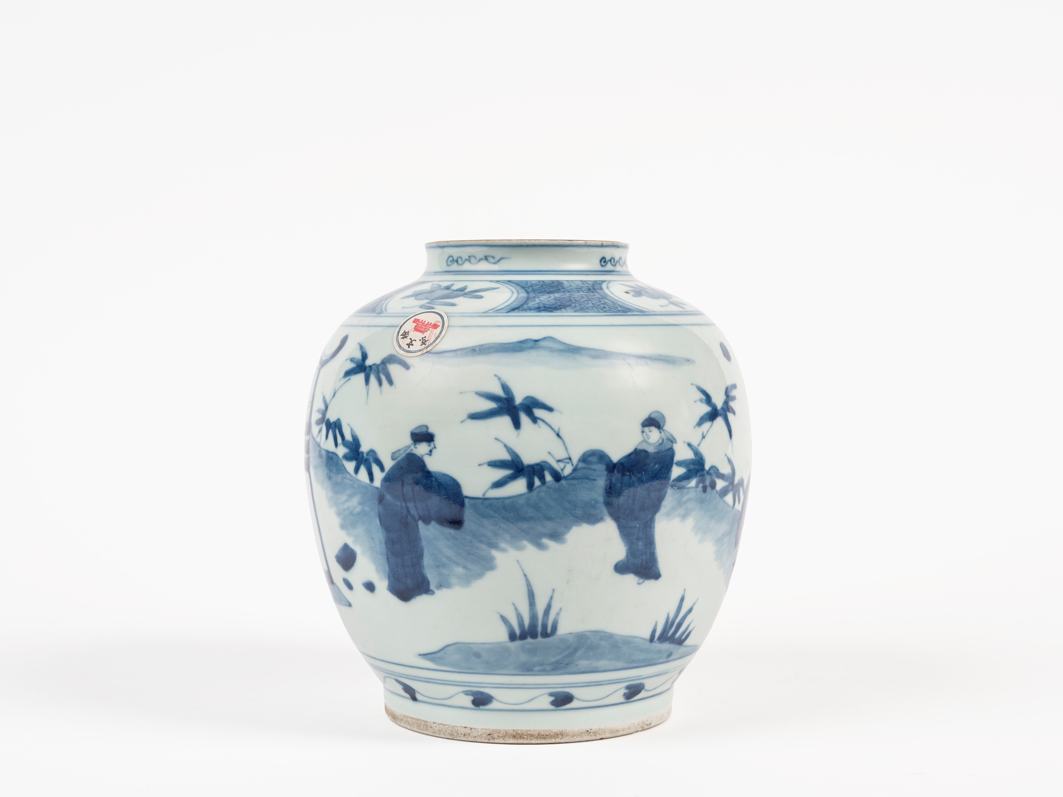 VASO IN PORCELLANA BIANCO E BLU