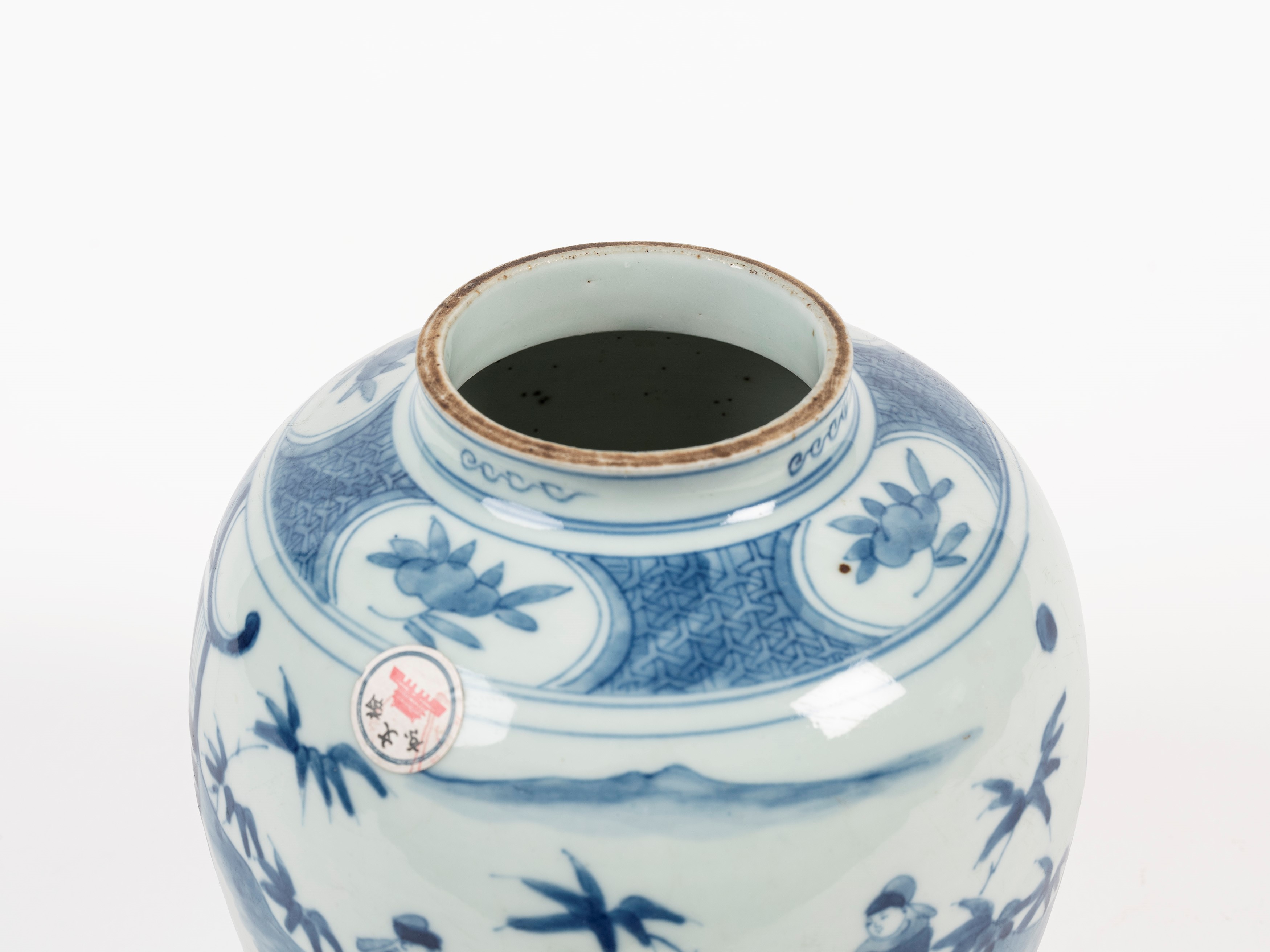 VASO IN PORCELLANA BIANCO E BLU