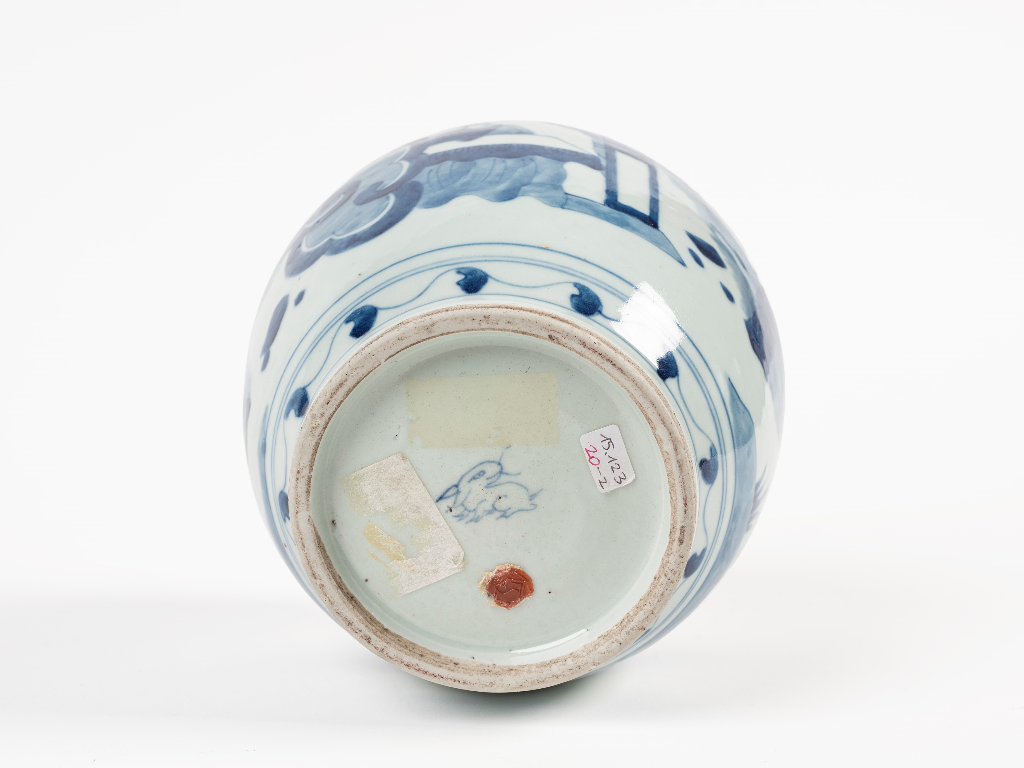 VASO IN PORCELLANA BIANCO E BLU