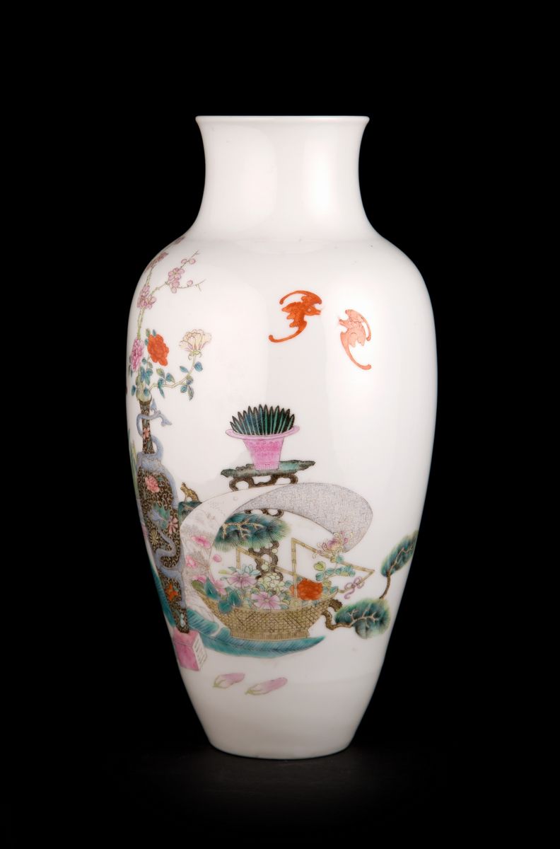 VASO IN PORCELLANA FAMIGLIA ROSA MARCATO JU REN TANG ZHI