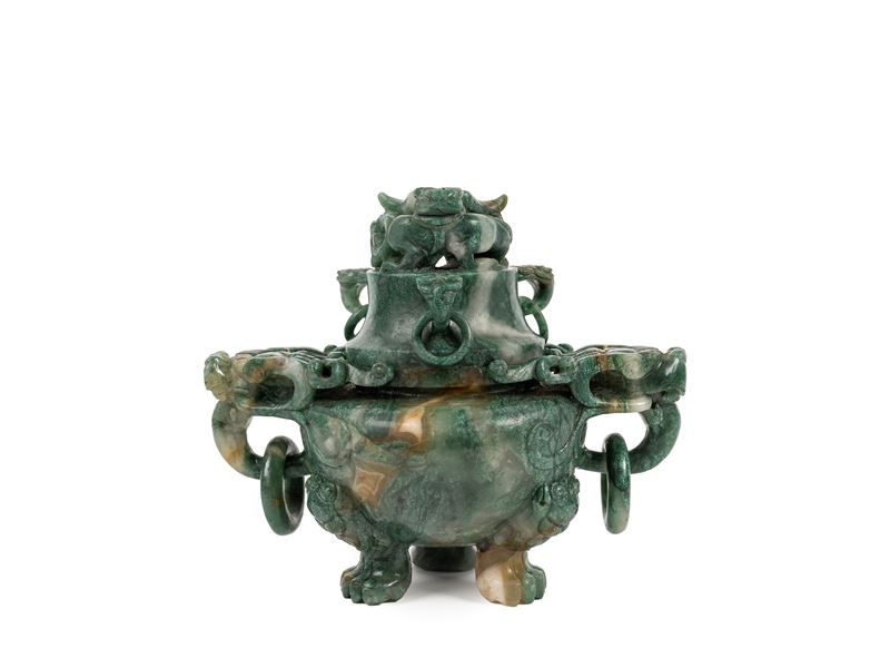 INCENSIERE TRIPODE IN PIETRA DURA