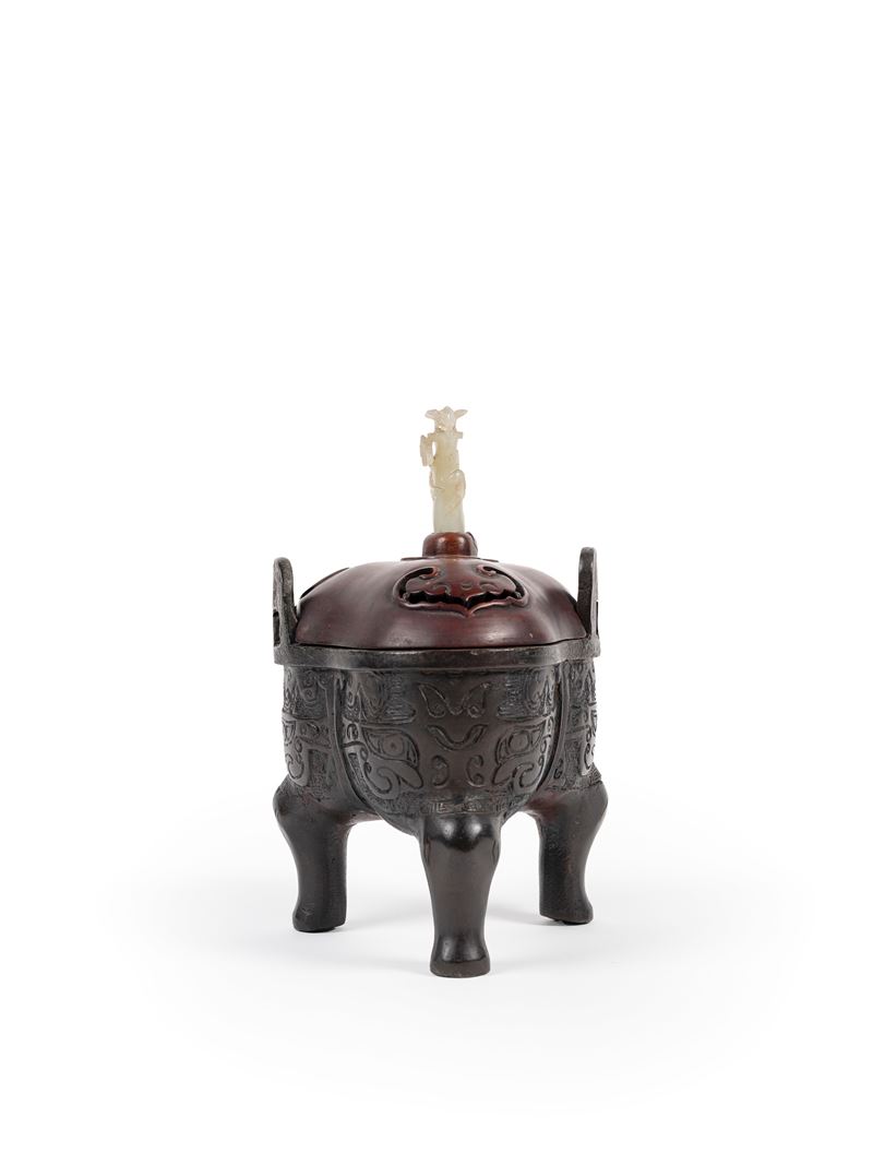 INCENSIERE TRIPODE IN BRONZO