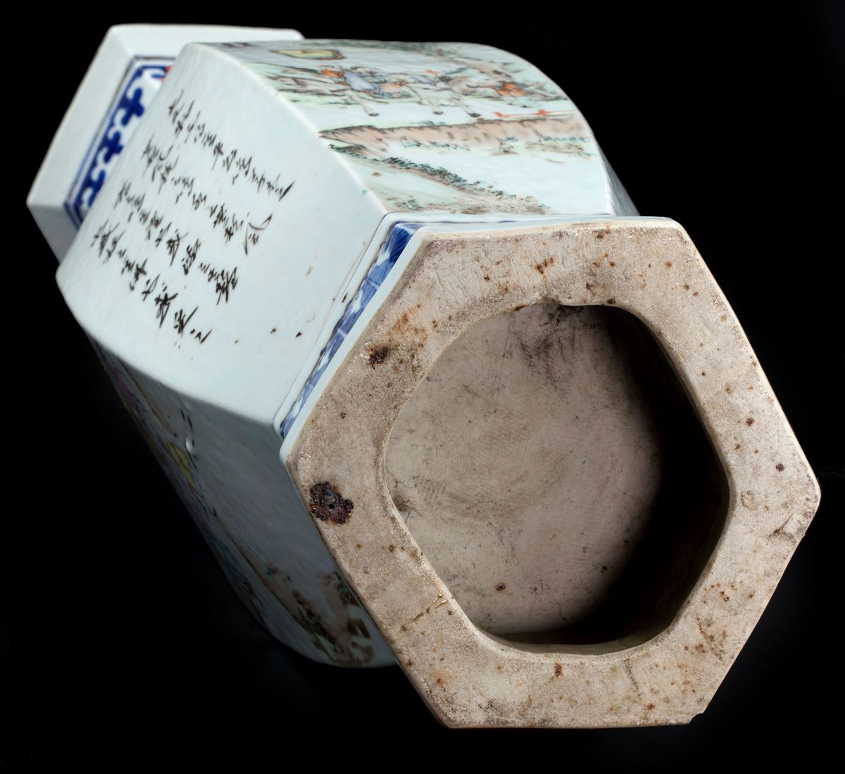 GRANDE VASO QIANJIANG ESAGONALE IN PORCELLANA
