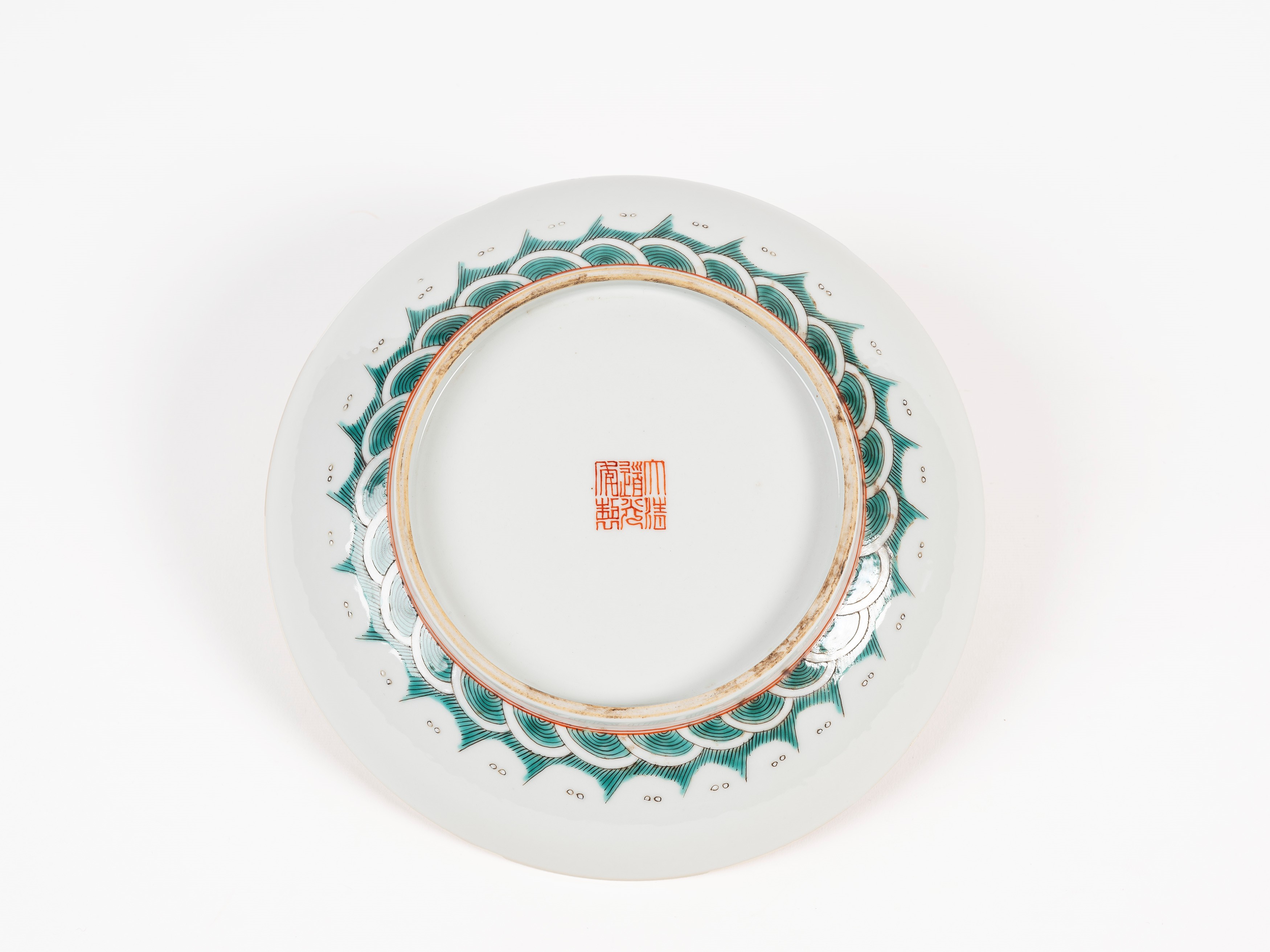 GRANDE PIATTO IN PORCELLANA FAMIGLIA ROSA