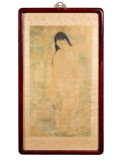 Dipinto su Seta Firmato Nguyen Thi