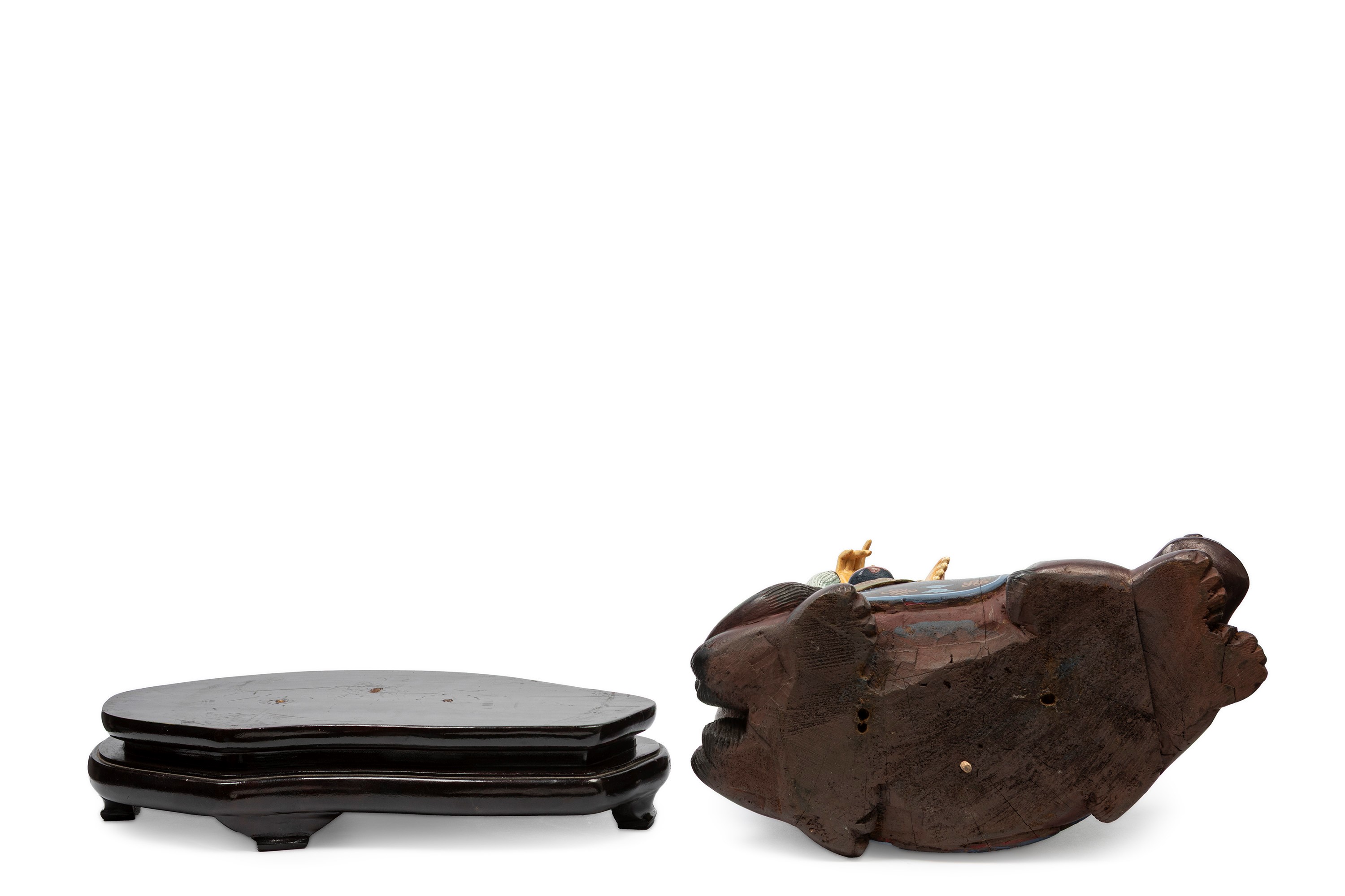 ☼scultura in Legno con Parti in Avorio