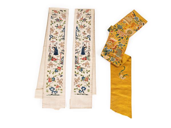 THREE SILK EMBROIDERY