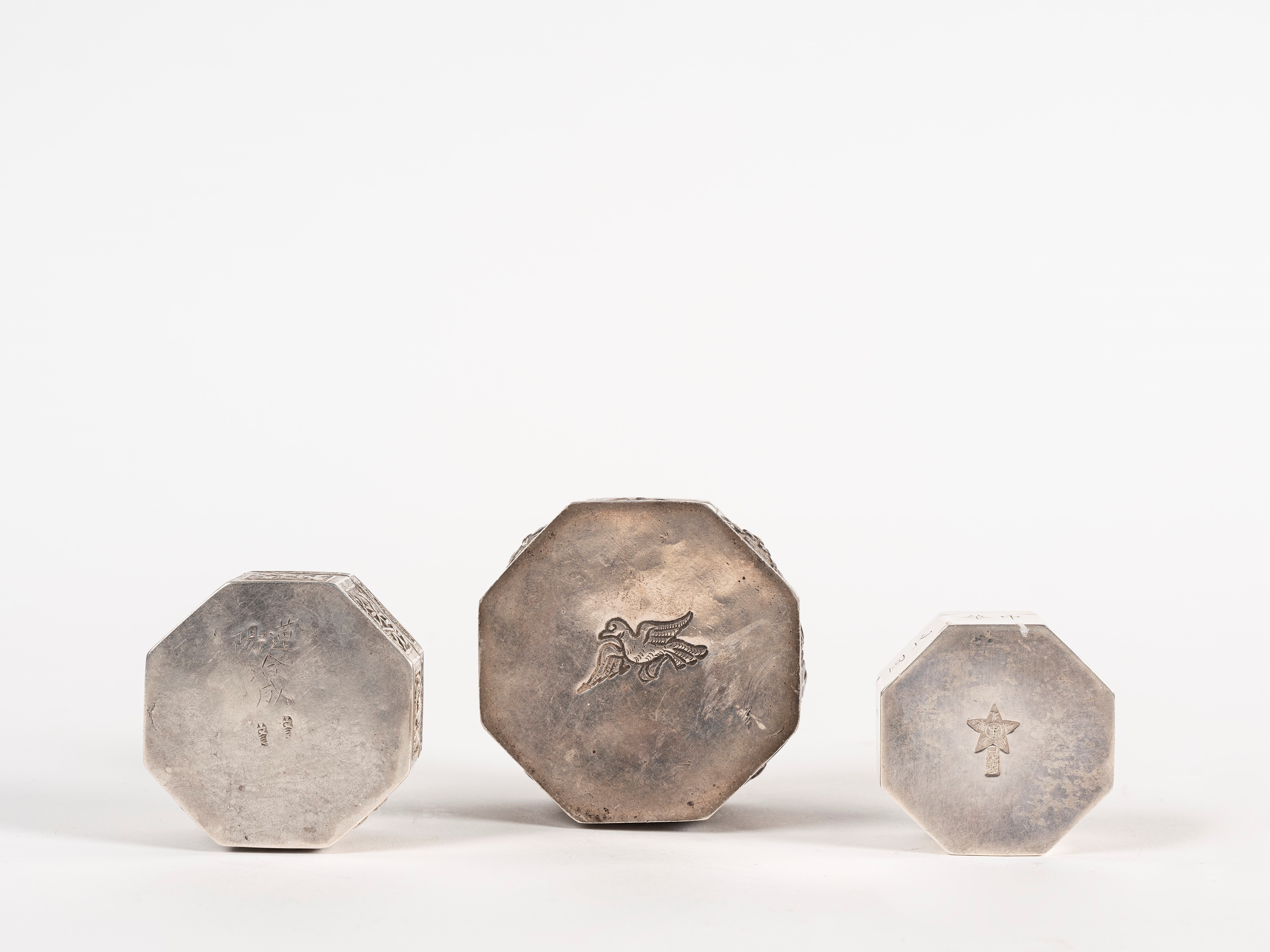 TRE SCATOLINE IN ARGENTO